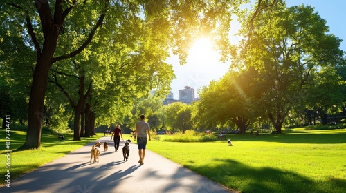 People Walking in a City Park During Daylight