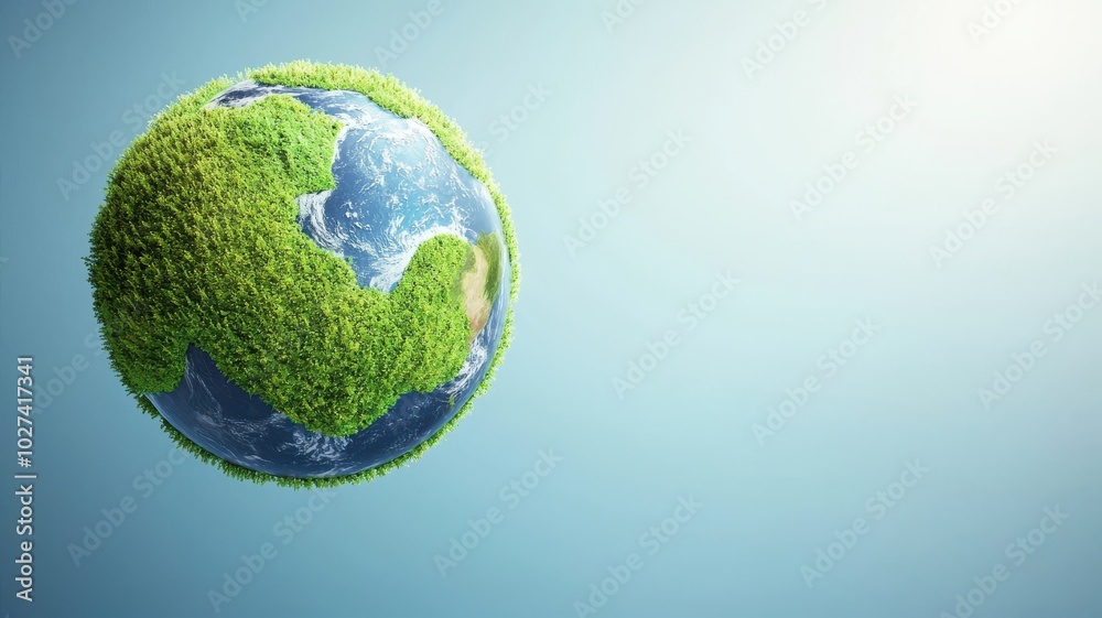 Eco-Conscious World Surrounded by Greenery, Concept Long-Term Success. Eco-Conscious World Surrounded by Greenery, Concept Long-Term Success.