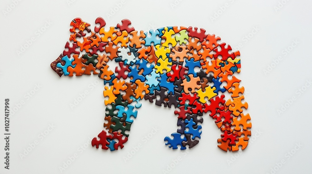 Colorful Puzzle Bear Art Colorful Puzzle Bear Art