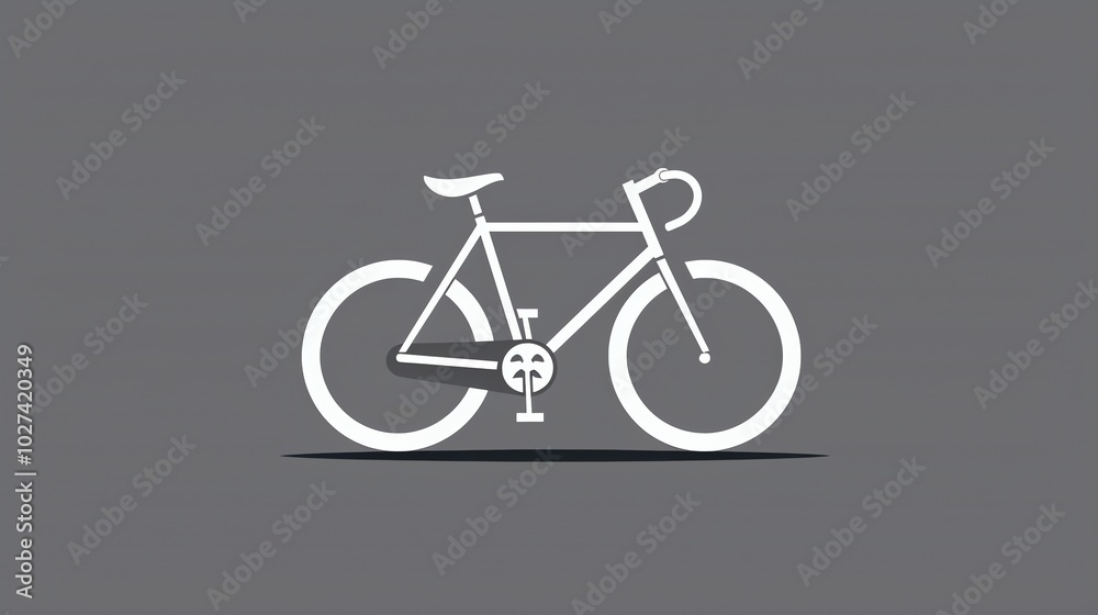 A white line drawing of a bicycle on a grey background. A white line drawing of a bicycle on a grey background.
