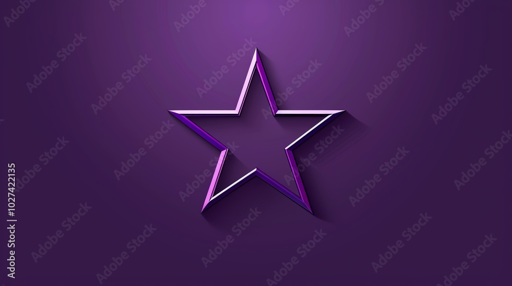 A single, metallic purple star on a purple background. A single, metallic purple star on a purple background.