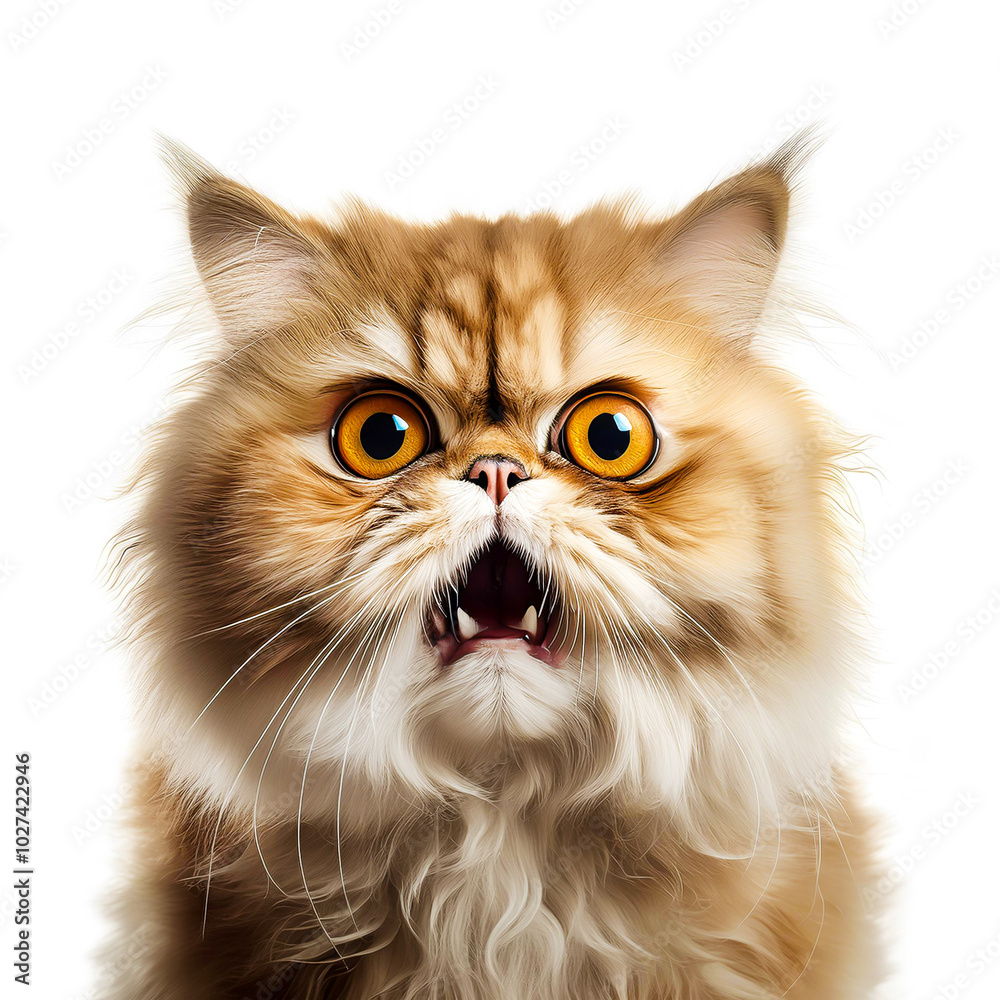 portrait of a Surprised persian cat isolated on white portrait of a Surprised persian cat isolated on white