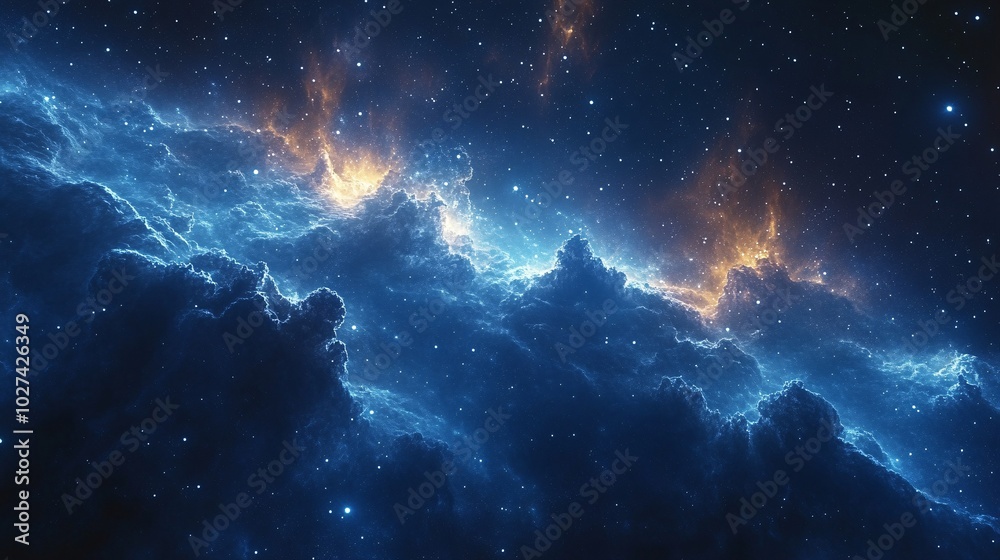 Obraz premium Twinkling Stars in a Cosmic Background