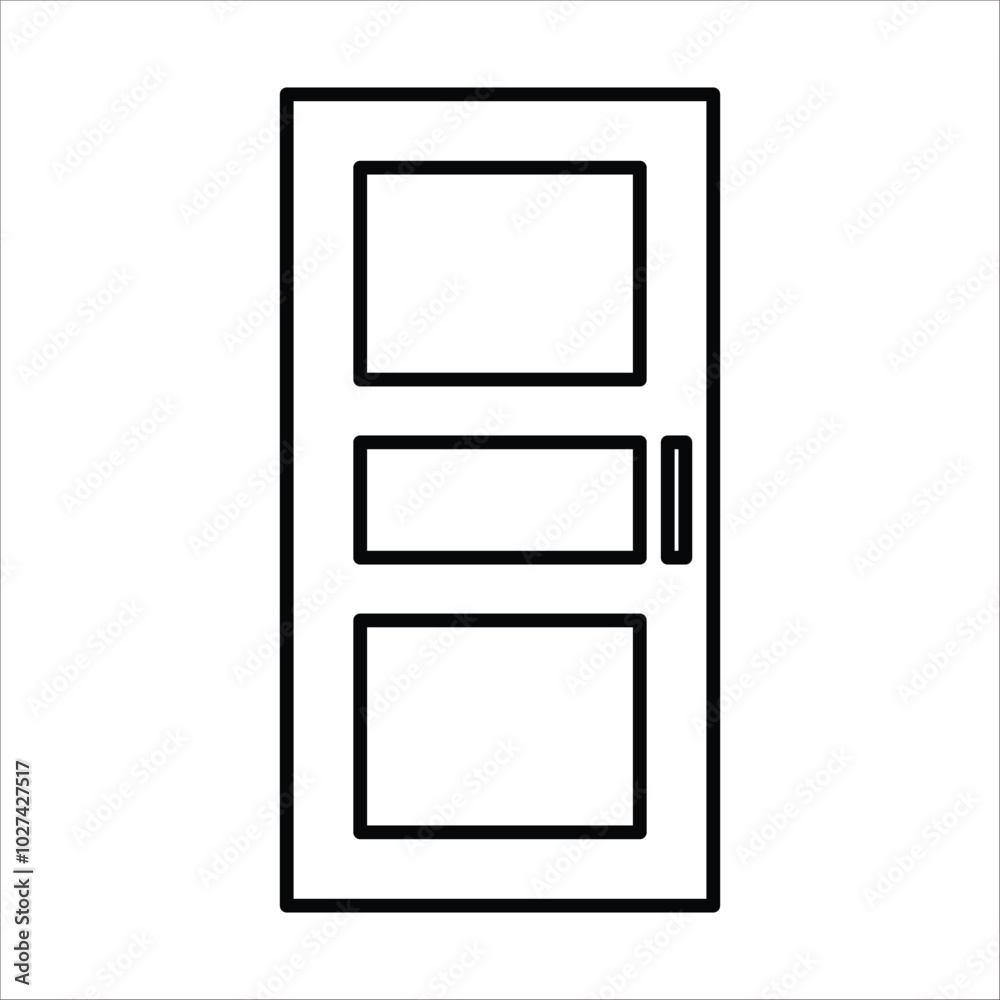 Door icon outline vector Door icon outline vector