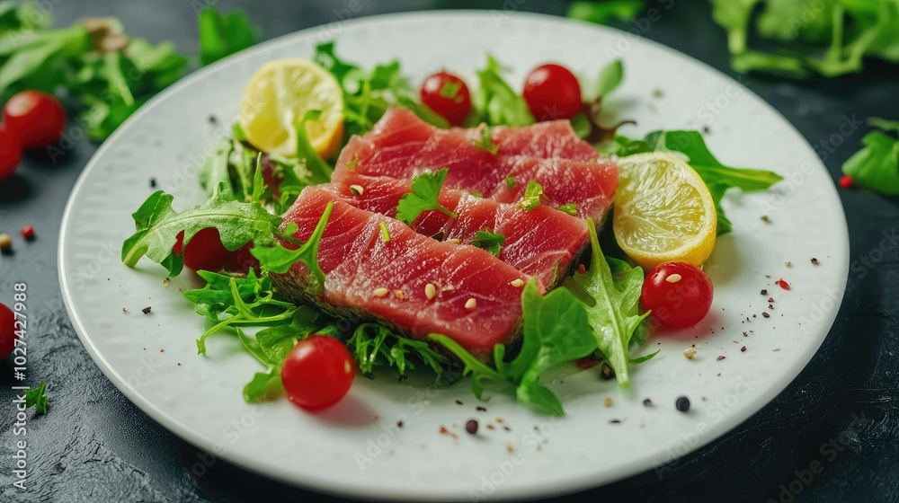 Fresh Tuna Salad with Lemon and Cherry Tomatoes Fresh Tuna Salad with Lemon and Cherry Tomatoes