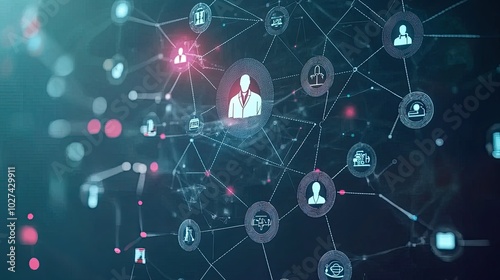 Wallpaper Mural Abstract Digital Network of Human Connections and Icons Torontodigital.ca