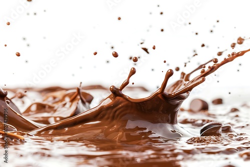 A splash of chocolate on white background