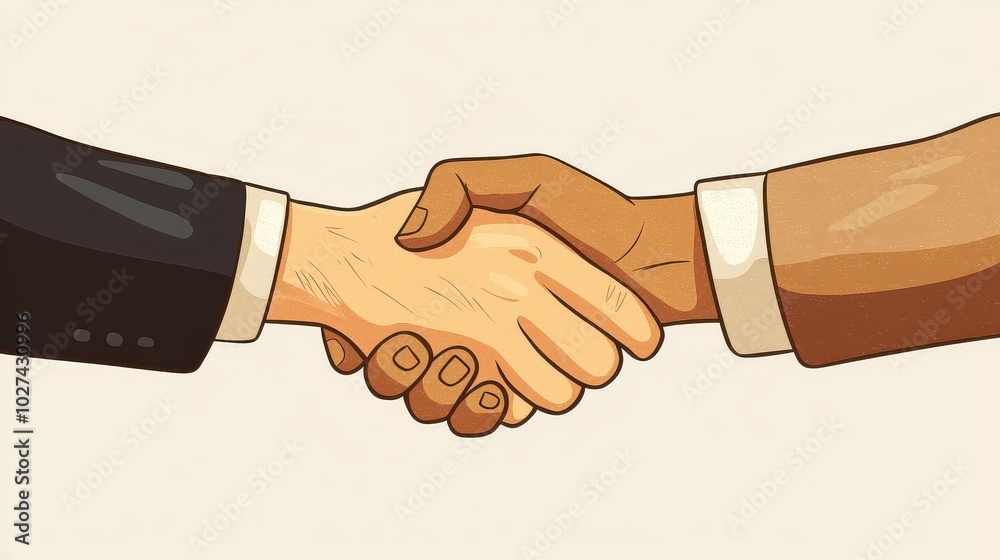 Minimalist handshake, business partnership, clean and professional look Minimalist handshake, business partnership, clean and professional look