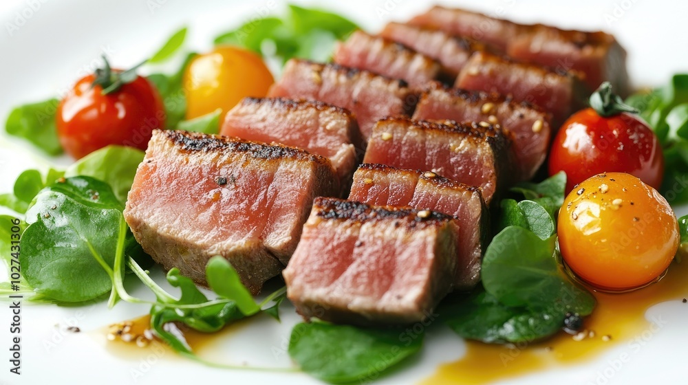 Delicious Grilled Steak with Fresh Vegetables Delicious Grilled Steak with Fresh Vegetables