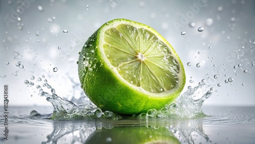 Surreal Lime Fruit Isolated on White Background - Vibrant, Dreamy, and Unique Visuals for Stock Photography