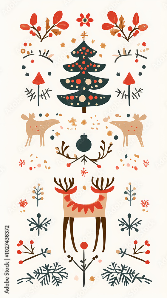 Fototapeta premium Christmas design elements - doodle xmas symbols vector image