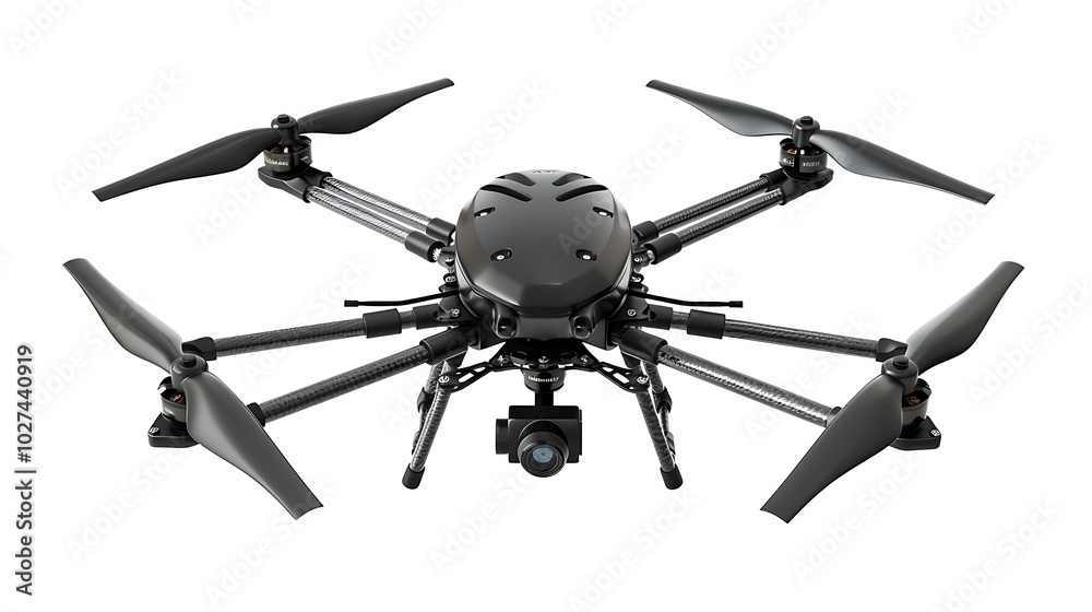Black drone isolated on white background Black drone isolated on white background