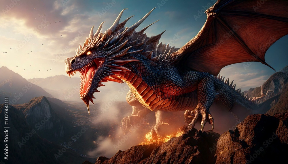 Drachen in Eidechsen Form Nahaufnahme Kopf Drachen in Eidechsen Form Nahaufnahme Kopf