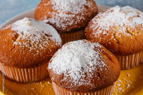 Product photo of a homemade muffin without people