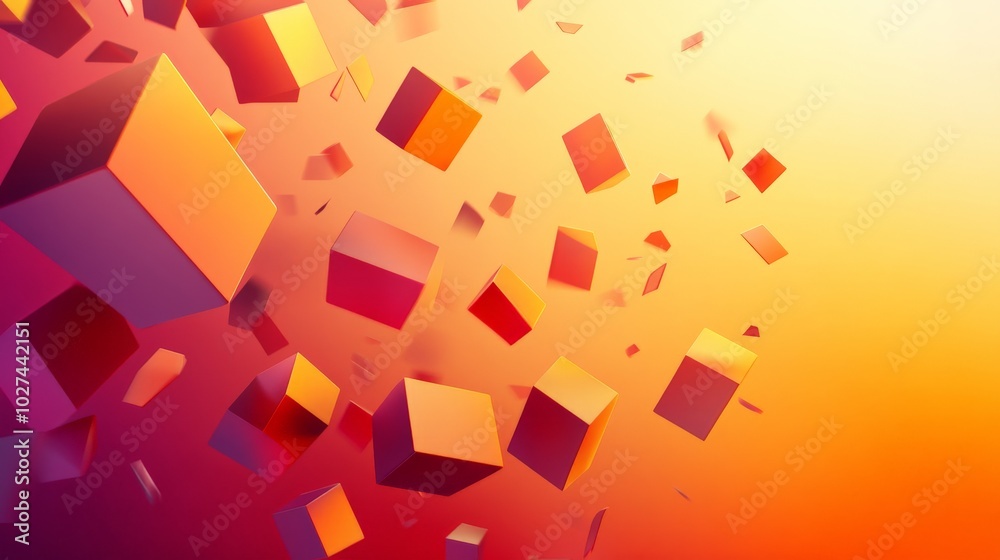 Vibrant Abstract Geometric Background with Colorful Confetti Vibrant Abstract Geometric Background with Colorful Confetti