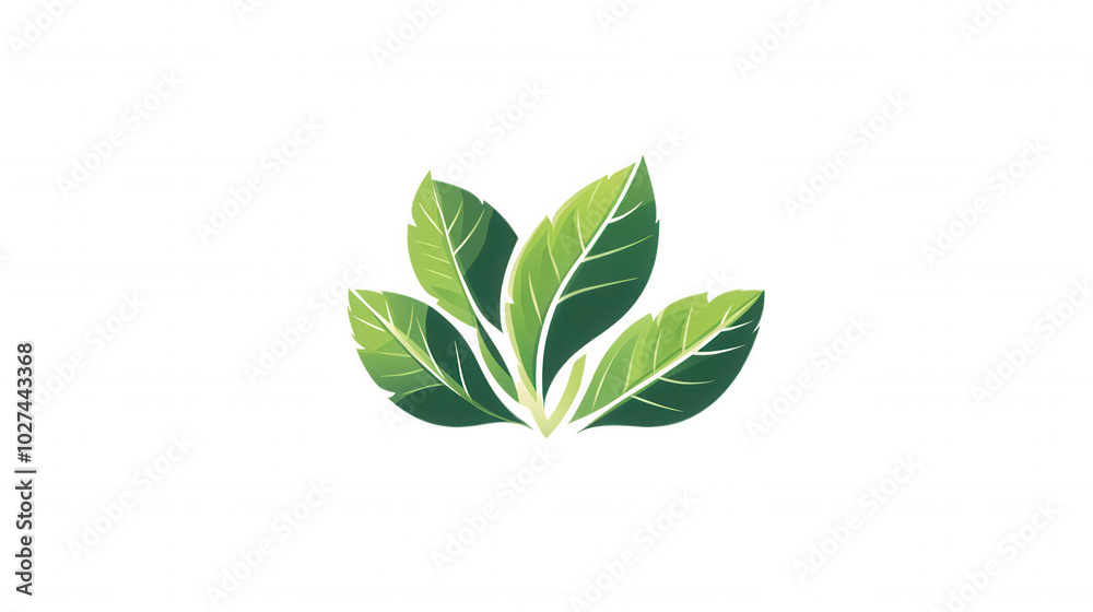 Simple Green Leaf on White Background with Serrated Edges. Simple Green Leaf on White Background with Serrated Edges.
