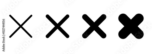 Vector graphics of multiply sign. Different size. EPS 10. Isolated on white background