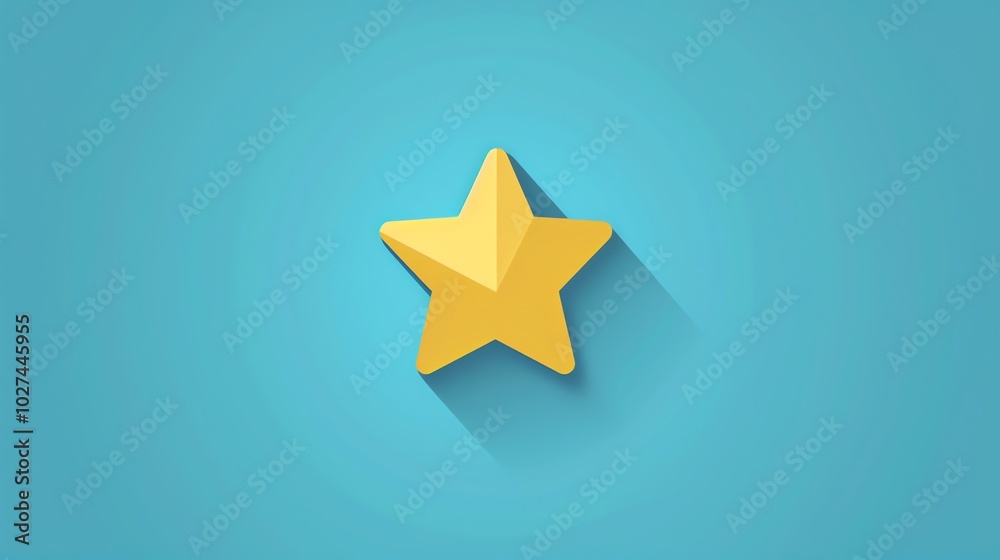 Fototapeta premium A yellow star on a blue background.