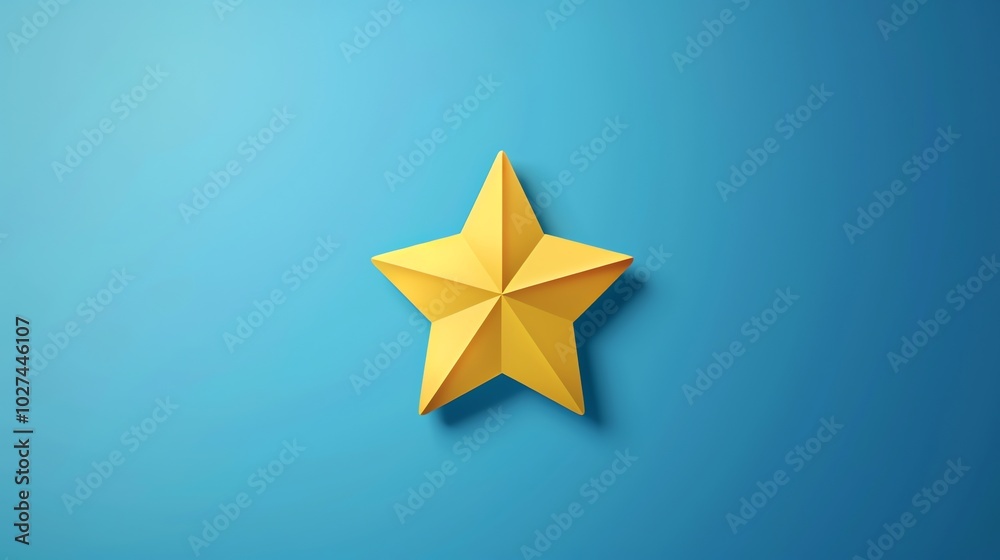 A gold star on a blue background. A gold star on a blue background.