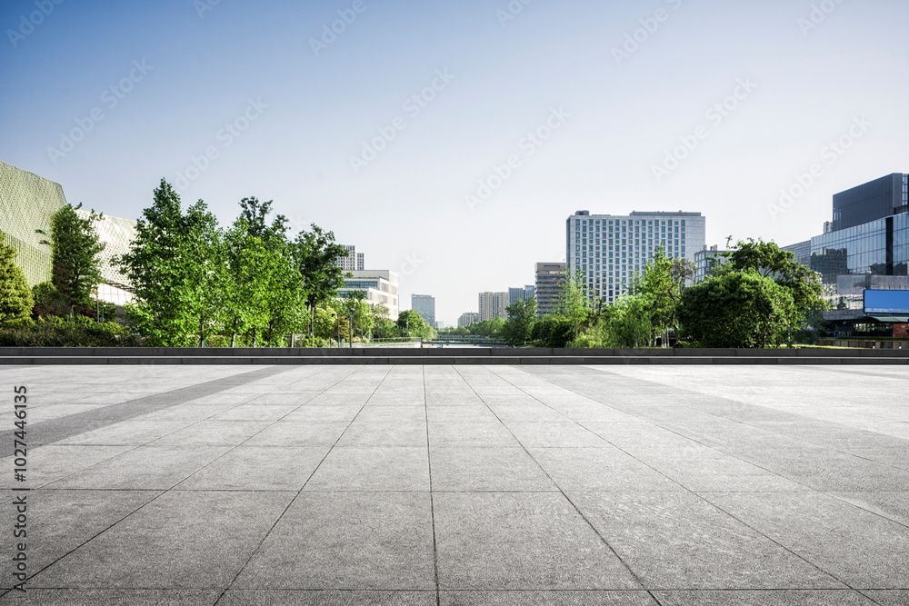 Modern Urban Landscape with Green Spaces and Skyline Views Modern Urban Landscape with Green Spaces and Skyline Views