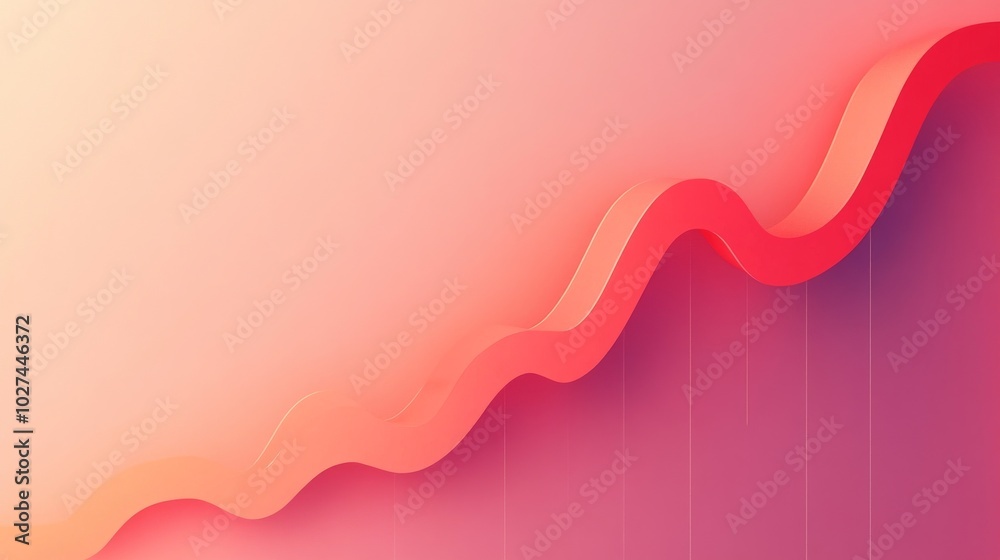 3d line chart showing growth in red and pink gradient background 3d line chart showing growth in red and pink gradient background