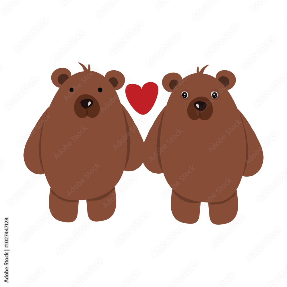 brown bears with heart for friendship and love brown bears with heart for friendship and love