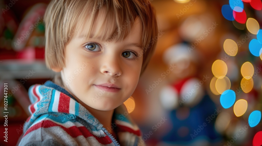 A young boy decorates a gingerbread house with joy and concentration, surrounded by holiday cheer A young boy decorates a gingerbread house with joy and concentration, surrounded by holiday cheer