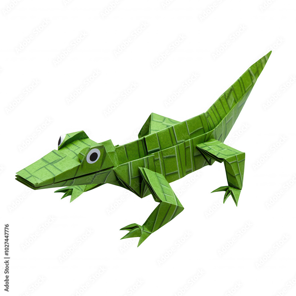 Recycled Paper Alligator Cartoon Model