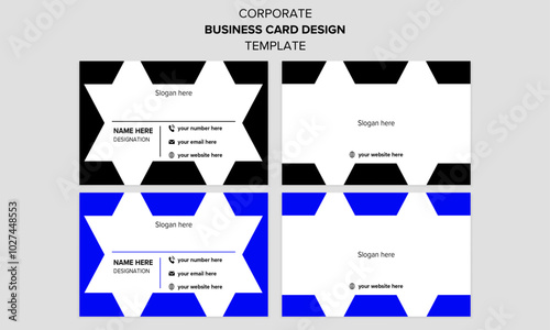 modern minimalist corporate business card, name card and visiting card design template with multiple color variation.