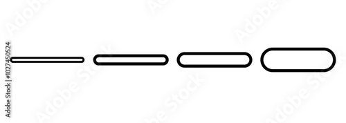 Line vector graphics of minus sign without fill. Minus sign of different sizes. EPS 10. Transparent background