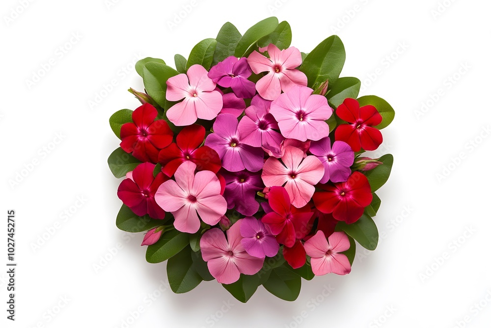 Fototapeta premium Colorful Pink Red and Purple Flowers Bouquet Arrangement Isolated on White Background