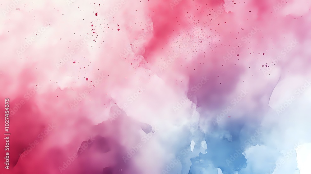 Abstract background with watercolor-inspired splashes of pastel tones and subtle gradients for a soft, calming visual effect