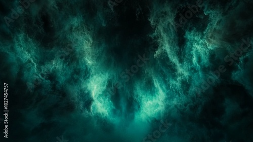Ethereal Emerald Nebula: Cosmic Mist, Celestial Miasma
