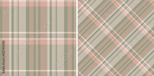 Pattern fabric tartan of seamless check background with a textile plaid vector texture. Set in coffee colors. Custom geometry in multicolored fashion.