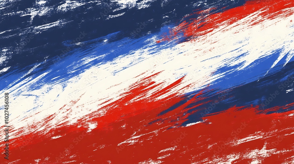 Abstract background with red, white, and blue paint strokes. Abstract background with red, white, and blue paint strokes.