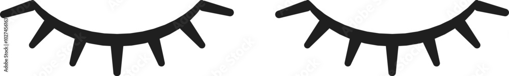 Two black eyelash illustrations feature a playful and artistic design ideal for beauty related themes cosmetics branding or creative projects. Two black eyelash illustrations feature a playful and artistic design ideal for beauty related themes cosmetics branding or creative projects.
