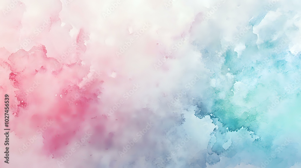 Soft abstract background with watercolor textures in pastel pinks, blues, and greens, creating a dreamy, ethereal atmosphere Soft abstract background with watercolor textures in pastel pinks, blues, and greens, creating a dreamy, ethereal atmosphere