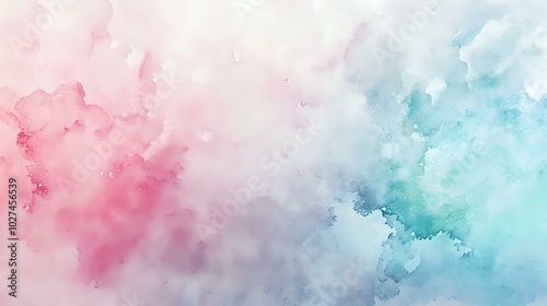 Soft abstract background with watercolor textures in pastel pinks, blues, and greens, creating a dreamy, ethereal atmosphere