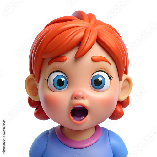 plump surprised redhead baby gerl with big blue eyes. High quality photo