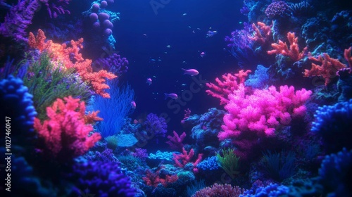 Vibrant Underwater Coral Reef Teeming with Colorful Marine Life