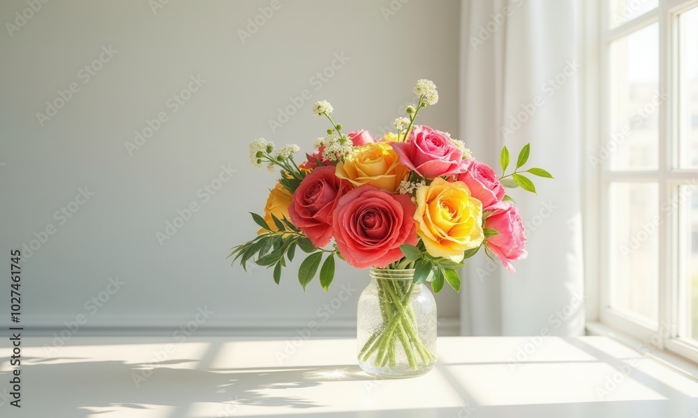 Spring flower bouquet against sunlight. Spring flower bouquet against sunlight.