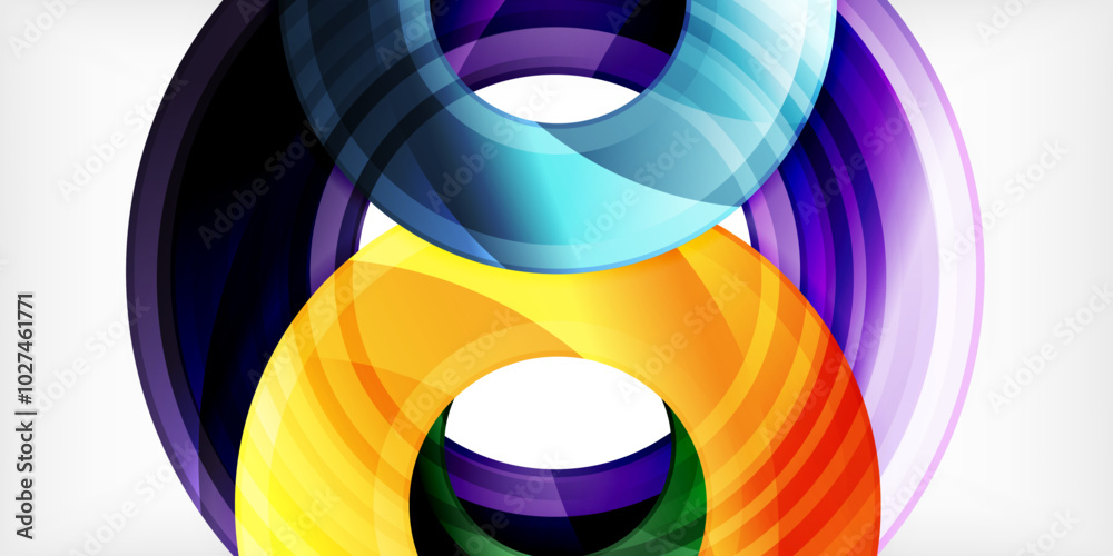 Bright colorful circles with light effects. Abstract background Bright colorful circles with light effects. Abstract background