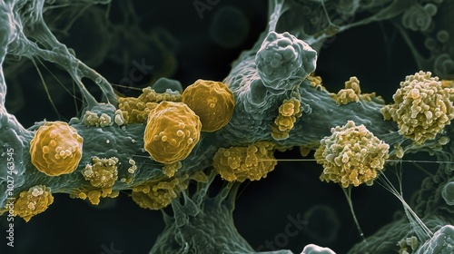 Small Cell Lung Cancer Cells: Characterized by small, rapidly dividing cells in the lungs, this cancer type is highly aggressive due to early metastasis.
 photo