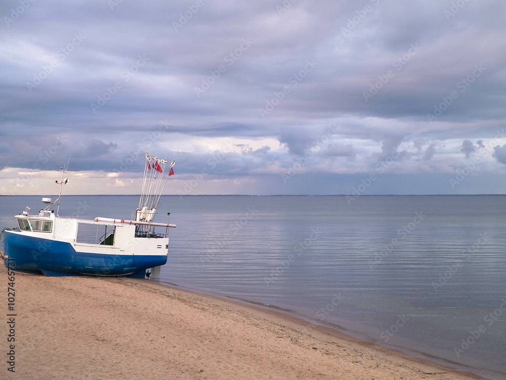 Fishing boat on a Baltic Sea coast in Mechelinki, Poland. Fishing boat on a Baltic Sea coast in Mechelinki, Poland.