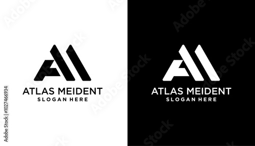 m a ma am initial logo design vector graphic idea creative