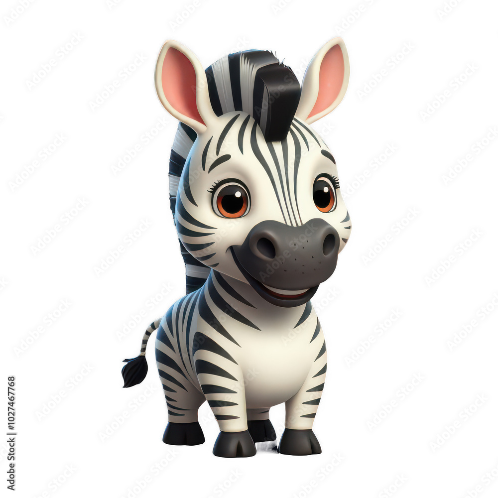 3d cartoon animated baby zebra isolated on transparent background 3d cartoon animated baby zebra isolated on transparent background