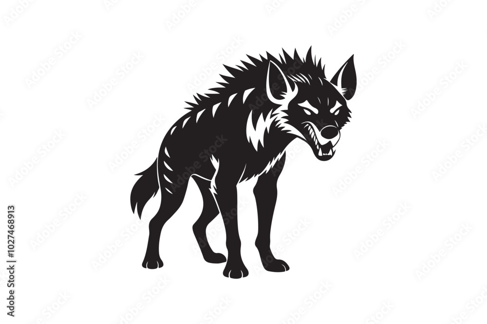 Fierce Hyena Silhouette Vector – High-Quality Printable Graphic for Merchandise & Décor Fierce Hyena Silhouette Vector – High-Quality Printable Graphic for Merchandise & Décor