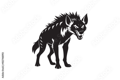 Fierce Hyena Silhouette Vector – High-Quality Printable Graphic for Merchandise & Décor photo