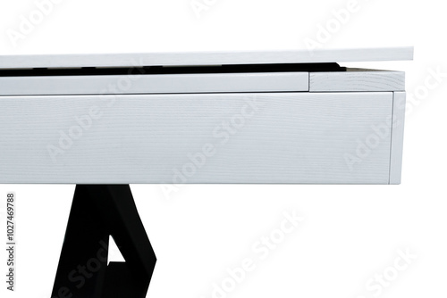 White billiard table. Beautiful billiard table isolated on white background. Picture of table for playing billiard on white background. Picture of interior item for game.