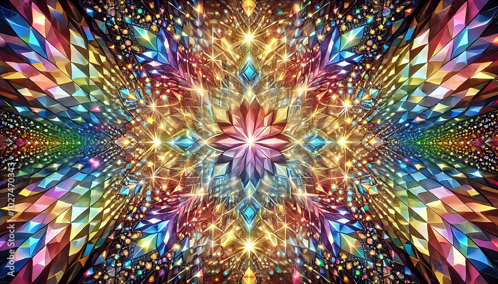 Dazzling Rainbow Prism Veil, Generative Ai